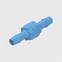 Modular Blue Check Valve, Buna-N (Nitrile) Seals, 3/8" Barb Input and Output, Cracking Pressure 3 psi