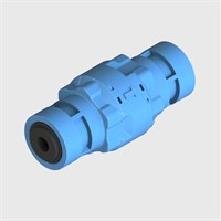 Modular Blue Check Valve, 4mm OD Tube Push-in Input and Output, Nitrile Seals, 3 psi Cracking Pressure