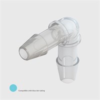 Animal Free Polypropylene Equal Elbow Connector, 1/8" (3.2mm) ID Tube - Compatible With Blue Dot Tubing