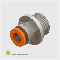 Nickel Plated Brass Straight Adaptor, Buna-N Seal, 6.0mm OD Push-In Fitting to 1/4" BSPP Male Thread - Compatible With Green Dot Tubing