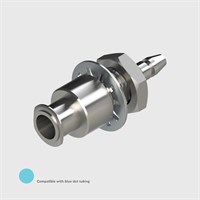 Nickel Plated Brass Panel Mount Luer, Female Slip Luer to 1/16" (1.6mm) ID Tube - Compatible With Blue Dot Tubing