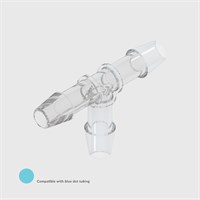 Clear Copolyester Equal Tee Connector, 1/4" (6.4mm) ID Tube - Compatible With Blue Dot Tubing