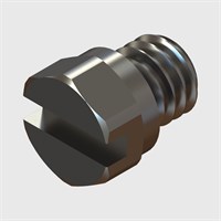 Nickel Plated Brass Blanking Plug, Viton (FKM) Seal, 10-32 UNF Male Thread