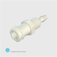 ISO 80369-7 White Nylon Panel Mount Luer, Female Luer Lock to 3/32" (2.4mm) ID Tube