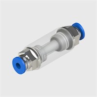 3/16" Push-In Serviceable Filter, 5 Micron, Clear Polycarbonate Body