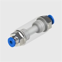 4 mm Push-In Serviceable Filter, 5 Micron, Clear Polycarbonate Body