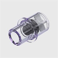 Clear Gamma Grade Polycarbonate Pressure Relief Valve, Silicone Seal, Luer Syringe Port to 0.278" (7.1mm) OD Stem, Cracking Pressure 2.7 psi