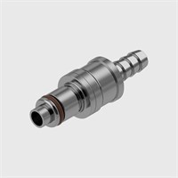 316 Stainless Steel Plug Coupling, Viton (FKM) Seal, 1/4" (6.4mm) ID Tube, Valved, 1/4" Flow - Q4 Series