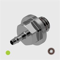 316 Stainless Steel 1/16" to 10-32 UNF Easy Barb Adaptors - Various O-ring Materials