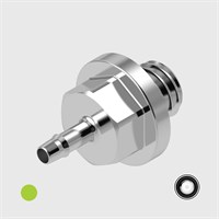 Nickel Plated Brass 1/16" to 10-32 UNF Easy Barb Adaptors - Various O-ring Materials