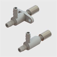 Miniature Glass Filled Polypropylene Needle Valve, Knob With Screwdriver Slot Adjustment
