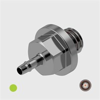 316 Stainless Steel Easy Barb 1/16" (1.6mm) ID Tube to 10-32 UNF Male Thread - Choose Seal and Orifice Options