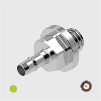 Nickel Plated Brass Easy Barb 3/32" (2.4mm) ID Tube to 10-32 UNF Male Thread - Choose Seal and Orifice Options