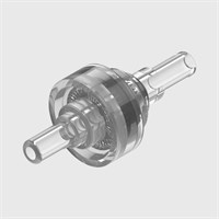 Acrylic Bodied Check Valve, White Silicone Duckbill, Plain Stem Ports for 1/8" ID Tube