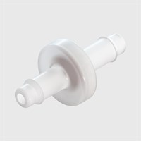 Polypropylene Bodied Check Valve, Viton Diaphragm, 6.4mm (1/4") ID Tube, Cracking Pressure 0.5 psi