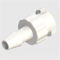 Quarter-Turn Female Blood Pressure Cuff Connector to 5/32" ID Hose Barb Fitting, White ABS