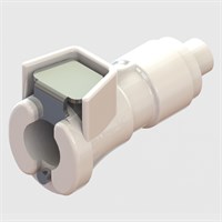 Thermoplastic Socket Coupling, Buna-N Seal, 1.6mm (1/16") ID Tube, Valved, 1/8" Flow - Q2 Series