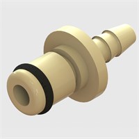 Polypropylene Plug Coupling, EPDM Seal, 3.2mm (1/8") ID Tube, Non-Valved, 1/8" Flow - Q2 Series