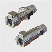 Chrome Plated Brass Panel Mount Sockets Coupling - 1/8" Flow Thumb Latch - Non-Valved - Q2 Series