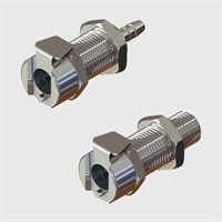 Chrome Plated Brass Panel Mount Socket Coupling  - 1/8" Flow Thumb Latch - Valved - Q2 Series