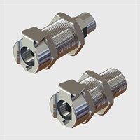 Chrome Plated Brass Panel Mount Coupling Sockets - 1/4" Flow Thumb Latch - Non-Valved - Q4 Series