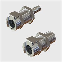 Chrome Plated Brass Panel Mount Coupling Sockets - 1/4" Flow Thumb Latch - Valved - Q4 Series