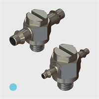 Nickel Plated Brass Positionable Tee Threaded Adaptors, 10-32 UNF Male Thread (Pack of 5) - Various Sizes