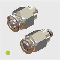 Nickel Plated Brass Push-In Adaptor, 10-32 UNF Male Thread- Various Sizes