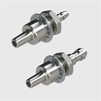 ISO 80369-7 Compatible Nickel Plated Brass Panel Mount to Male Slip Luers - Various Sizes