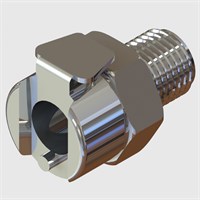 Chrome Plated Brass Socket Coupling, 1/8" NPT Male Thread, Non-Valved, 1/8" Flow - Q2 Series
