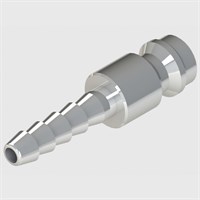 Quick-Connect Coupling, Mignon Profile, NP Brass body, 4mm Hose Barb Fitting