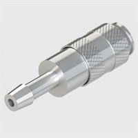 Quick-Connect Coupling, Mini Profile, NP Brass body, 5/32" ID Hose Barb Socket