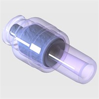 Bag Access Swabable Needle Free Luer Activated Valve, Clear Polycarbonate