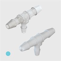 3/32" Barbed Leg - Tee Reducing Connectors - Various Materials