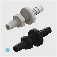 1/8" Multi-Barb Tube to Tube Equal Panel Mounts - Various Materials