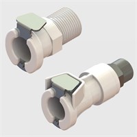 Thumb Latch Couplings - 1/4" Flow, Sockets, Non-Valved, Metal latch - Acetal - Q4 Series