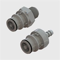  Cool Grey Polypropylene Thumb Latch Plugs, Non-Valved - Q6 Series