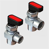Panel Mount Valve, Nickel Plated Valve, 90 Degree Ball Valve, Threaded Port, NBR Seal