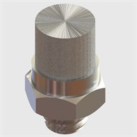 M5 Long Body Style 316L Stainless Steel Silencer, Sintered 316L Stainless Steel Element