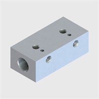 Oxygen Clean, Nickel Plated Brass 2 Station Single Sided Manifold, 1/8" BSPP Female Thread to M5 Female Thread- ESV Series